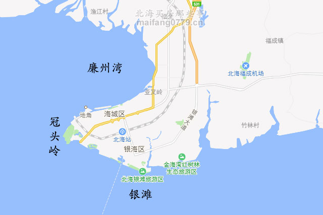 北海地角位置图片